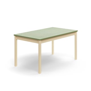 Table DECIBEL, 1400x800x720 mm, noise reducing  linoleum, birch/green grey