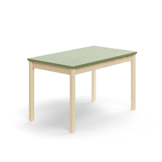 Table DECIBEL, 1200x700x720 mm, noise reducing  linoleum, birch/green grey