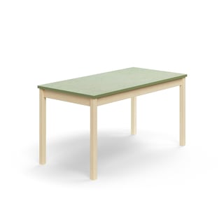 Table DECIBEL, 1400x700x720 mm, noise reducing  linoleum, birch/green grey