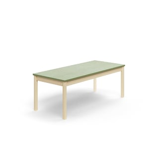 Stůl DECIBEL, 1600x700x590 mm, akustické linoleum, bříza/zelenošedá