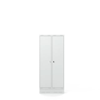 Kledinglocker FORCE, 2 modules, plint, 1890x800x550 mm, grijs