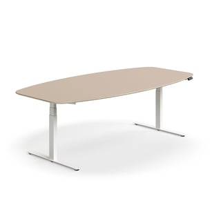Podesivi konferencijski stol NOVUS, 2400x1200 mm, bijela/siva
