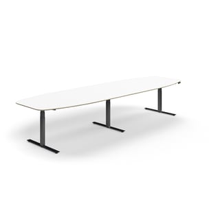 Standing meeting table NOVUS, 4000x1200 mm, black/white