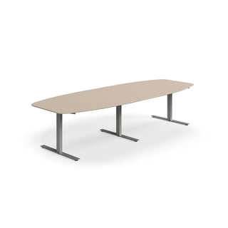 Conference table NOVUS, 3200x1200 mm, silver/clay grey