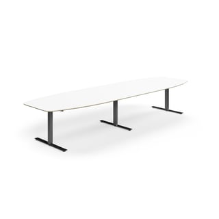 Konferenztisch NOVUS, 4000x1200 mm, schwarz/weiß