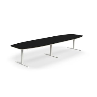 Stół konferencyjny NOVUS, 4000x1200 mm, biały/czarny
