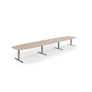 Conference table NOVUS, 5600x1200 mm, silver/clay grey