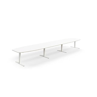 Møtebord NOVUS, T-stativ, L5600 B1200 mm, hvit
