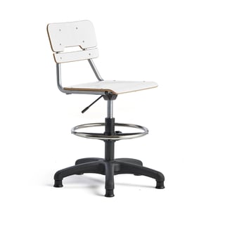 Chair LEGERE height adjustable, small seat, with glidefeet, H 400-520 mm, white