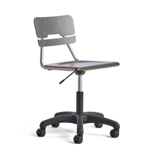 Krēsls LEGERE, regulējams augstums, neliels sēdeklis, uz riteņiem, A 430-550 mm, antracīts