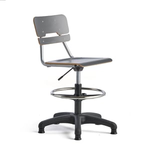 Chair LEGERE height adjustable, small seat, with glidefeet, H 500-690 mm, anthracite