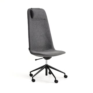 Chair LANGLEY, high seat, wheeled, black/anthracite
