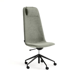 Chair LANGLEY, high seat, wheeled, black/green grey