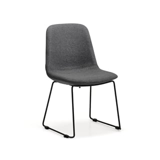 Chair LANGLEY, low seat, skid base, black/anthracite