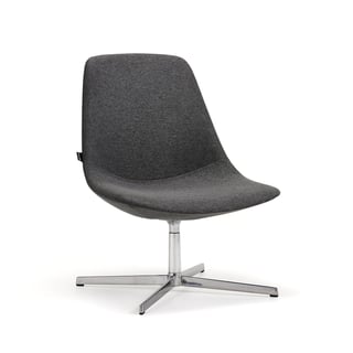 Lænestol LANGLEY, børstet aluminium/antracit