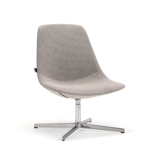 Lenestol LANGLEY, børstet aluminum/taupe