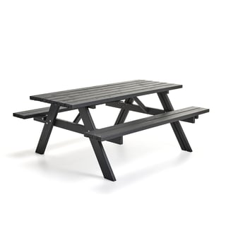 Bord med bänk TUNDRA, 1770 mm, svart