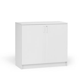 Opbevaringsskab i træ THEO, 900x1000x320 mm, aflåseligt, hvid
