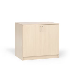 Wooden storage cabinet THEO, 900x1000x470 mm, lockable, birch