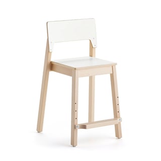 Tall children's chair LOVE, H 500 mm, birch, white laminate