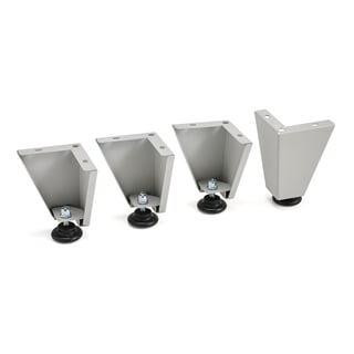 Benset till klädskåp CLICK, justerbara fötter, 100 mm, grå