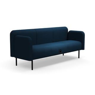 Sofa VARIETY, 3-personers, med USB-stik, stof Blues CSII, petroleum