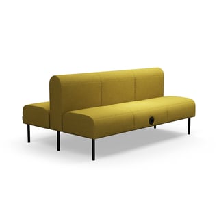 Modularna sedežna garnitura VARIETY, 3-sedežna, z USB-vtičnico, dvojna, blago Blues CSII, zlata