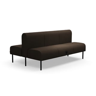 Modulares Sofa VARIETY, 3-Sitzer, mit USB-Steckdose, doppelt, Stoff Blues CSII, dunkelbraun