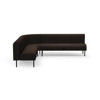 Sofa VARIETY, 90° vidinio kampo, su USB/220V jungtimi, audinys Blues CSII, tamsiai ruda