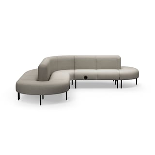Soffa VARIETY, L-sweep, USB-C/220V-uttag, tyg Blues CSII, taupe