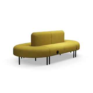 Sofa VARIETY, ovalo formos, su USB/220V jungtimi, audinys Blues CSII, aukso spalva
