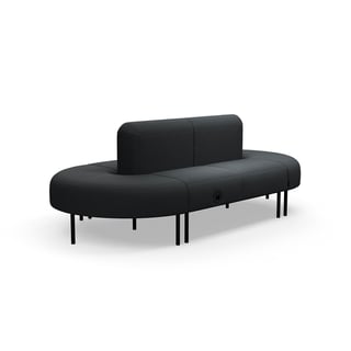Sofa VARIETY, oval, lukket, med USB-uttak, stoff Pod CS, antrasitt