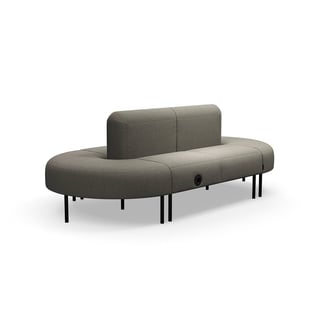 Sohva VARIETY, puoliympyrä, sisäänpäin, integroitu USB-portti, kangas Pod CS, taupe