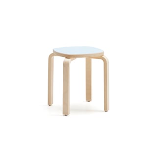 Stolička VIDE, výška 380 mm, bříza/modrá