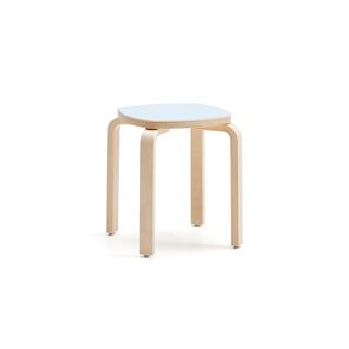 Stolička VIDE, výška 380 mm, bříza/modrá