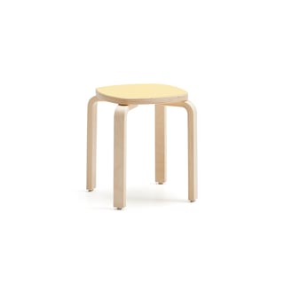 Pall VIDE, höjd: 380 mm, björk/gul