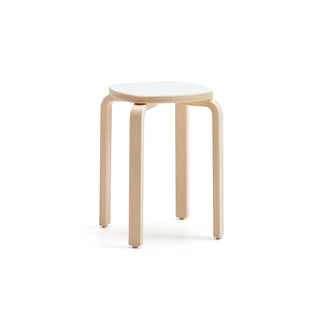 Pall VIDE, höjd: 460 mm, björk/vit