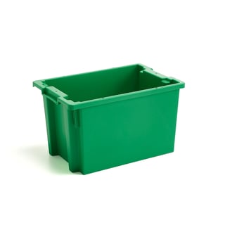 Plastback SPENCE, stapelbar, 59 liter, 600x400x350 mm, grön