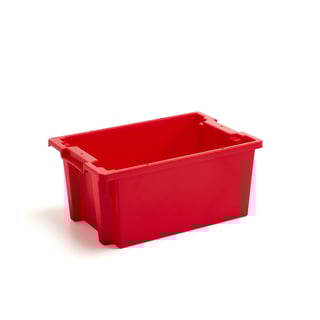 Plastback SPENCE, stapelbar, 45 liter, 600x400x270 mm, röd