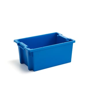 Plastback SPENCE, stapelbar, 45 liter, 600x400x270 mm, blå