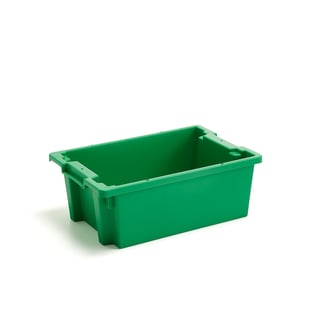 Plastback SPENCE, stapelbar, 37 liter, 600x400x220 mm, grön