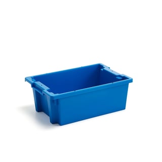 Plastični zaboj SPENCE, nakladalni, 600x400x220 mm, 37 l, moder
