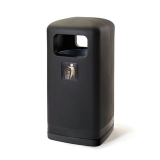 Outdoor hooded waste bin HARRY, Ø515 x 1020 mm, 100 L, black