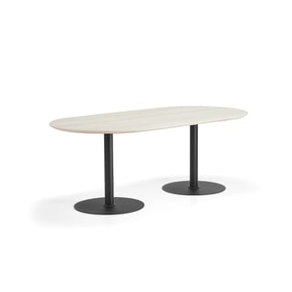 Stůl METRIC, oválný, 2000x1000x720 mm, černá/jasan