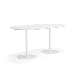 Bartisch METRIC, oval, 2000 x 1000 x 900 mm, weiß