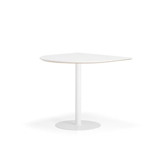 Halbovaler Stehtisch METRIC, 1000 × 1000 × 900 mm, weiß