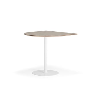 Halbovaler Stehtisch METRIC, 1000 × 1000 × 900 mm, weißes Gestell/Walnuss