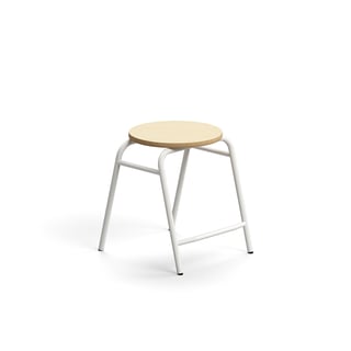 Hocker ALTUS, H 440 mm, weiß/Birke