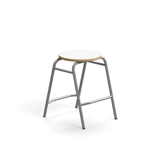 Stolička ALTUS, výška 510 mm, stříbrná/bílá