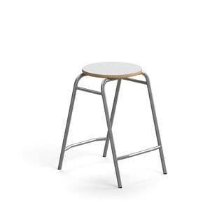 Taburet ALTUS, H 590 mm, sølv/grå